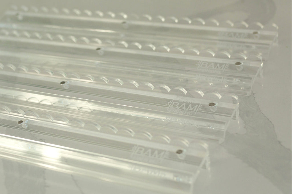 Clear Mahjong Rack Set with Clear Scalloped Pusher