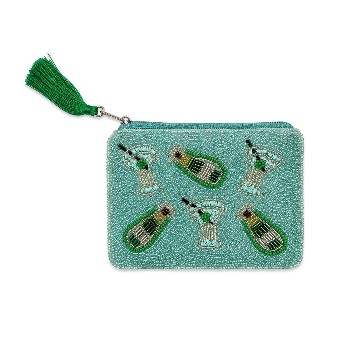 Hand Beaded Martini Coin Purse