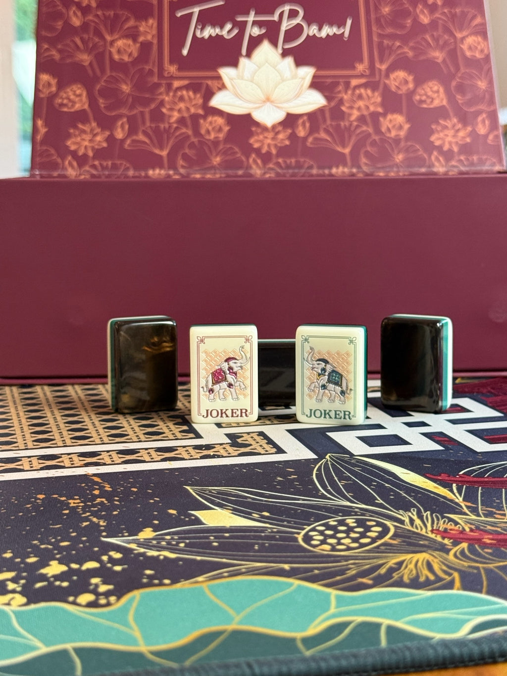 Sacred Lotus American Mahjong Tiles – Pearlescent Brown $425