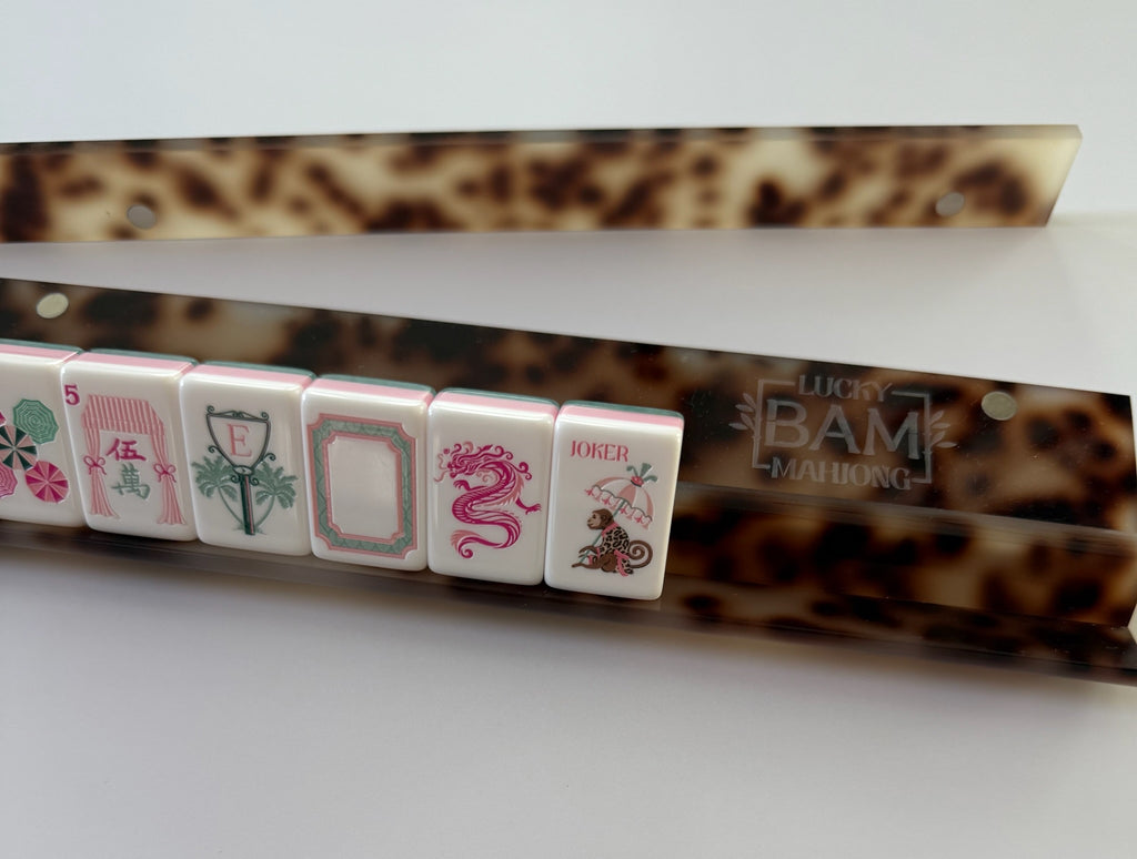 Blonde Tortoise Mahjong Rack Set