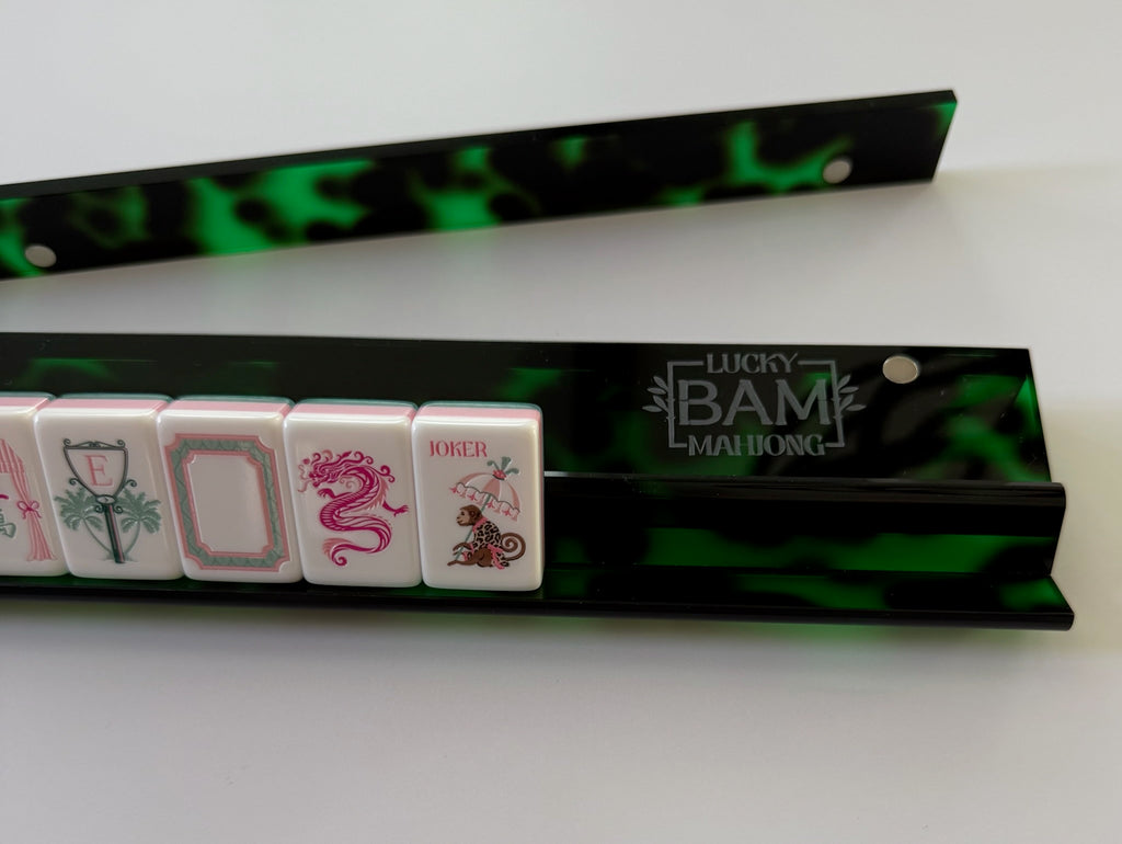 Green Tortoise Mahjong Rack Set