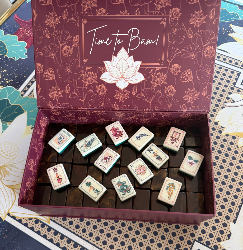 Sacred Lotus American Mahjong Tiles – Pearlescent Brown $425