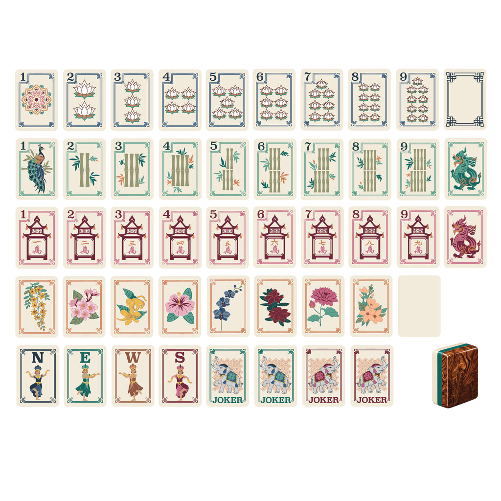 Sacred Lotus American Mahjong Tiles – Pearlescent Brown $425