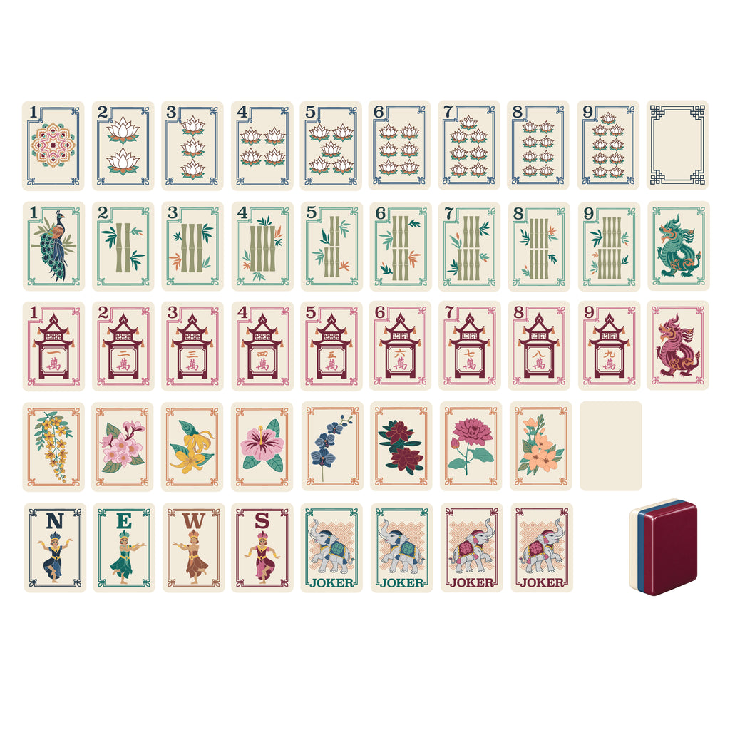 Sacred Lotus American Mahjong Tiles – Solid Luxe Burgundy $425