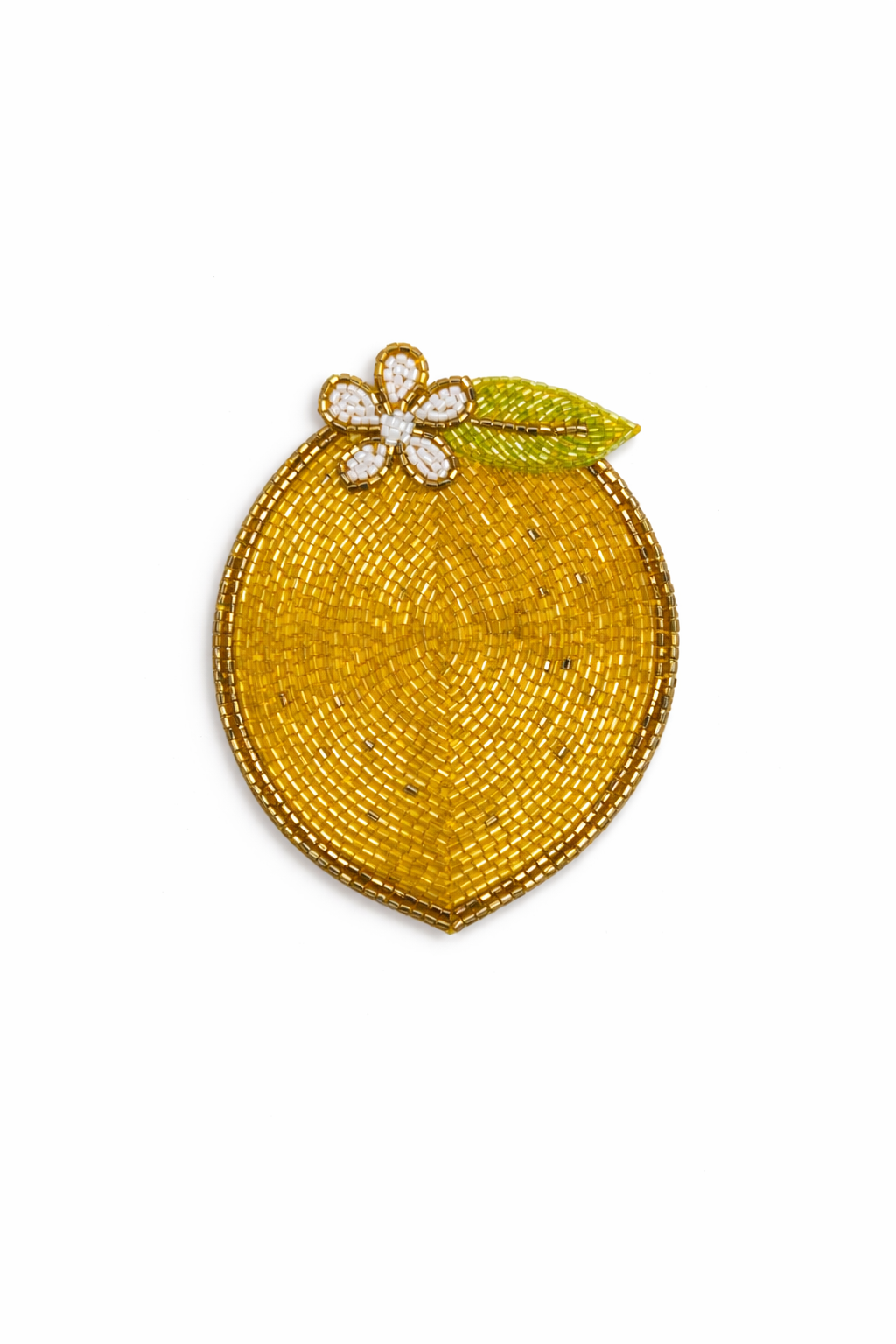 Hand Beaded Lemon Coasters