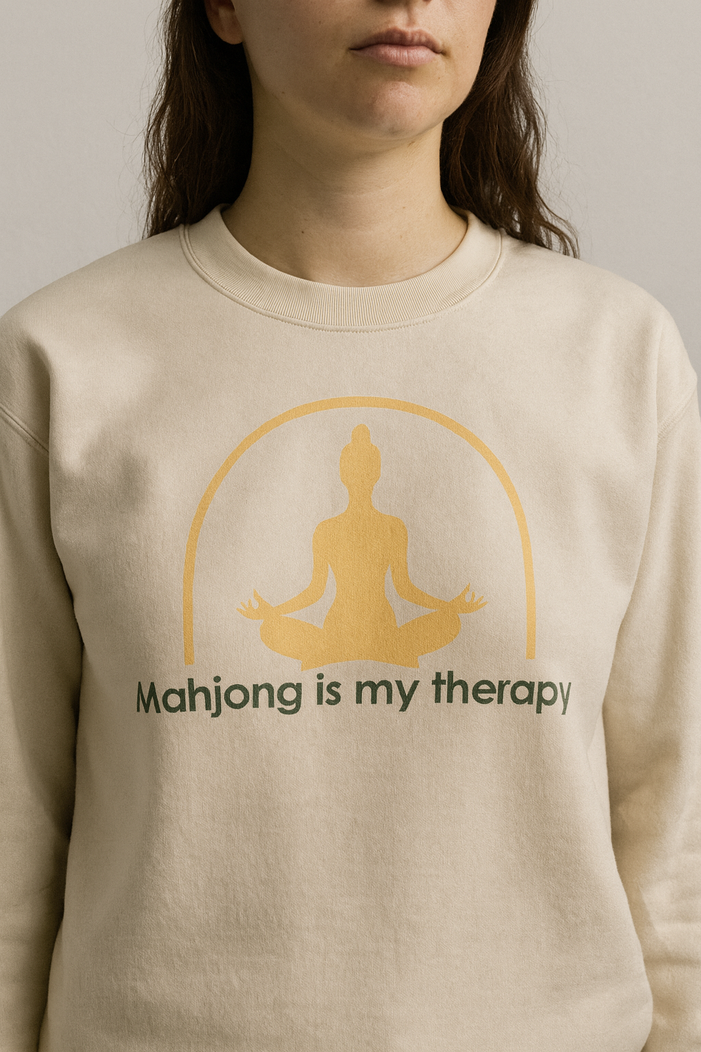 Mahjong is My Therapy Long Sleeve Crew Neck