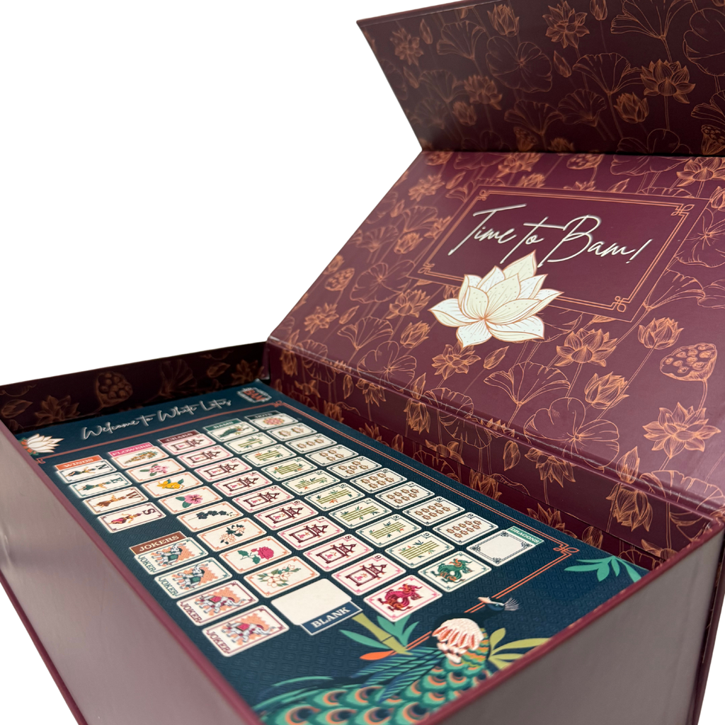 Sacred Lotus American Mahjong Tiles – Solid Luxe Burgundy $425