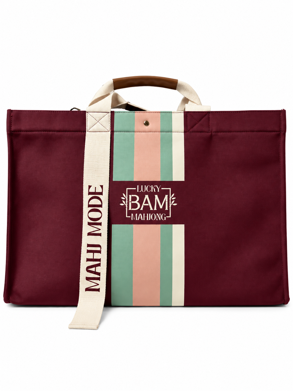 Large Mahj Mode Tote Bag - Burgundy